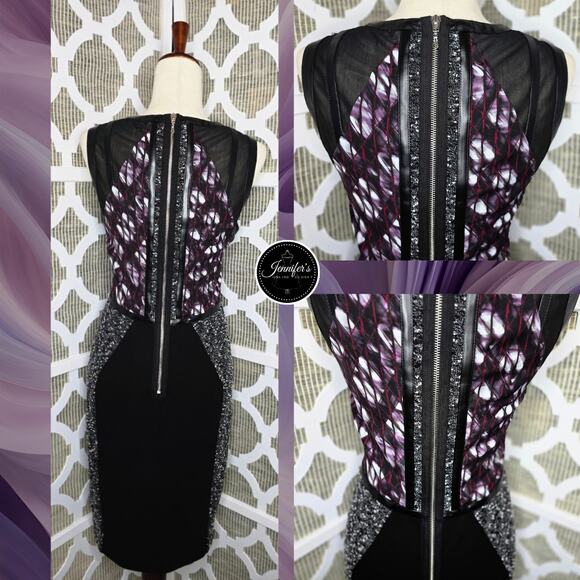 RACHEL Rachel Roy NWT Women's Mixed Media Sleeveless Sheath Dress Size 10 - Picture 8 of 12